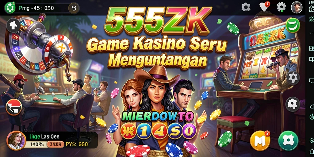 Tampilan gameplay seru dari 555ZK dengan berbagai permainan Kasino.