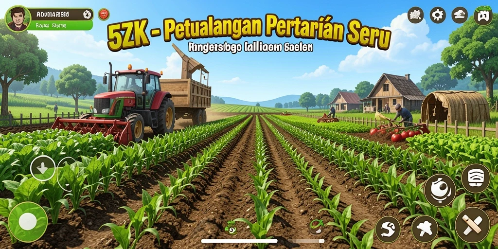 Tangkapan layar gameplay 5ZK menunjukkan petani yang sedang merawat tanaman.