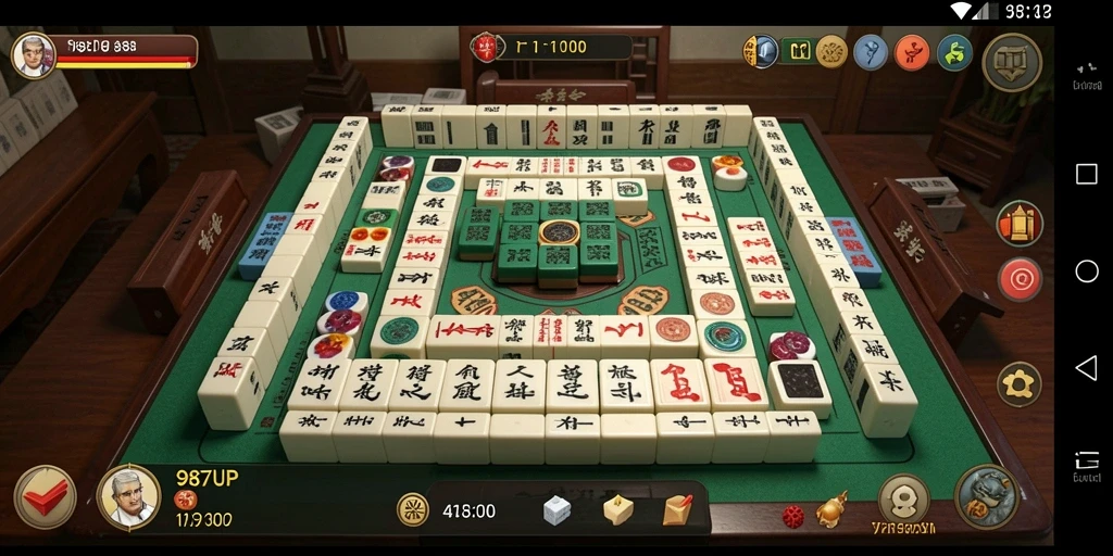 Screenshot gameplay <strong>987UP</strong> menampilkan keseruan bermain Mahjong dengan teman.