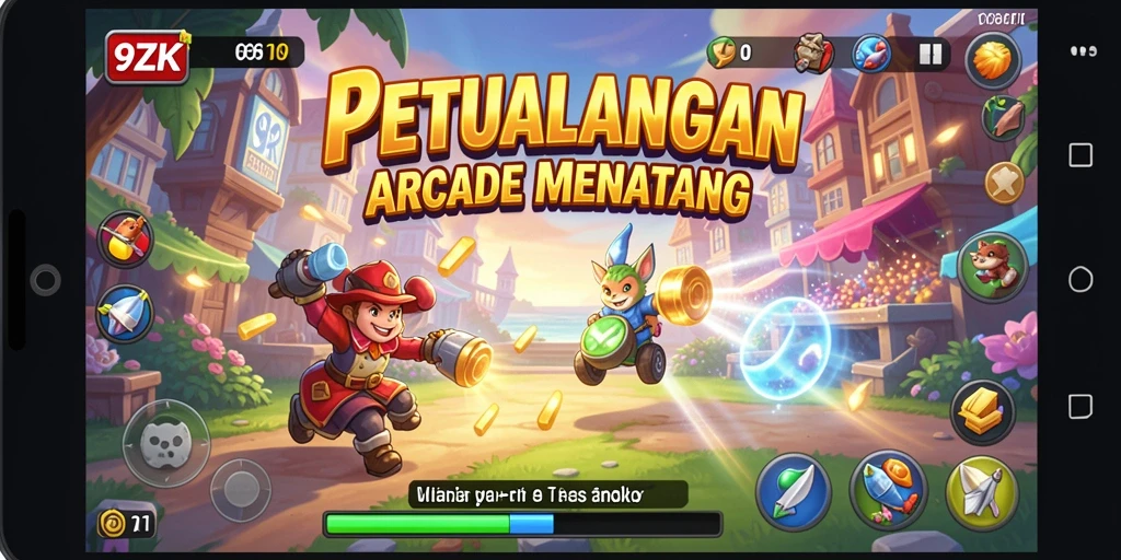 Gameplay seru 9ZK dengan level menantang yang penuh warna.
