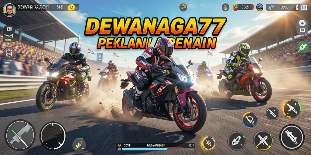 Tampilan menegangkan saat balapan motor di DEWANAGA77.
