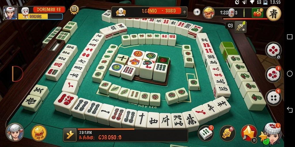 Gameplay DOREMI88 menampilkan tile Mahjong yang berwarna-warni dan menarik.