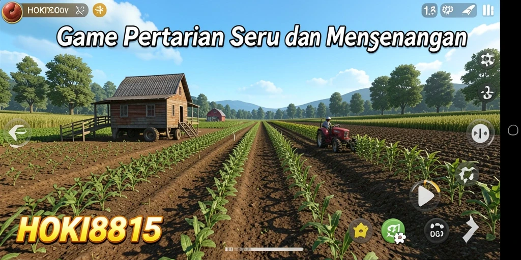 Tampilan gameplay HOKI8815 dengan aktivitas bertani yang menarik.