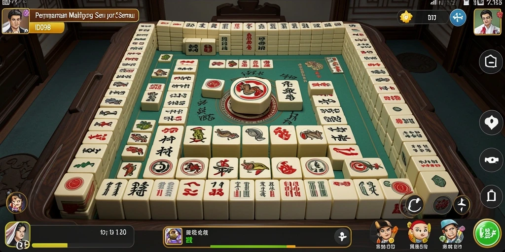 Screenshot ID098 menunjukkan gameplay Mahjong yang seru dan menantang.