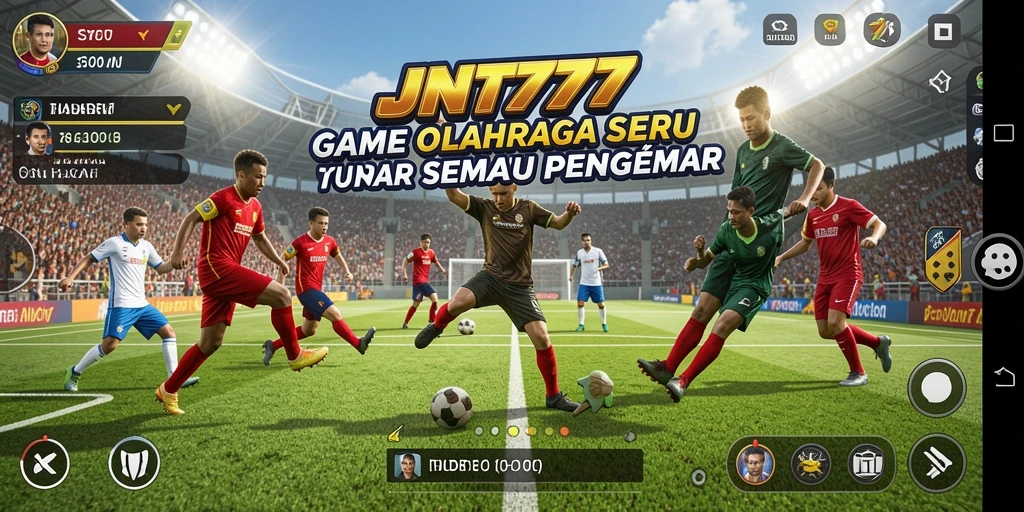 Screenshot utama JNT777 menampilkan gameplay olahraga yang kompetitif dan seru.