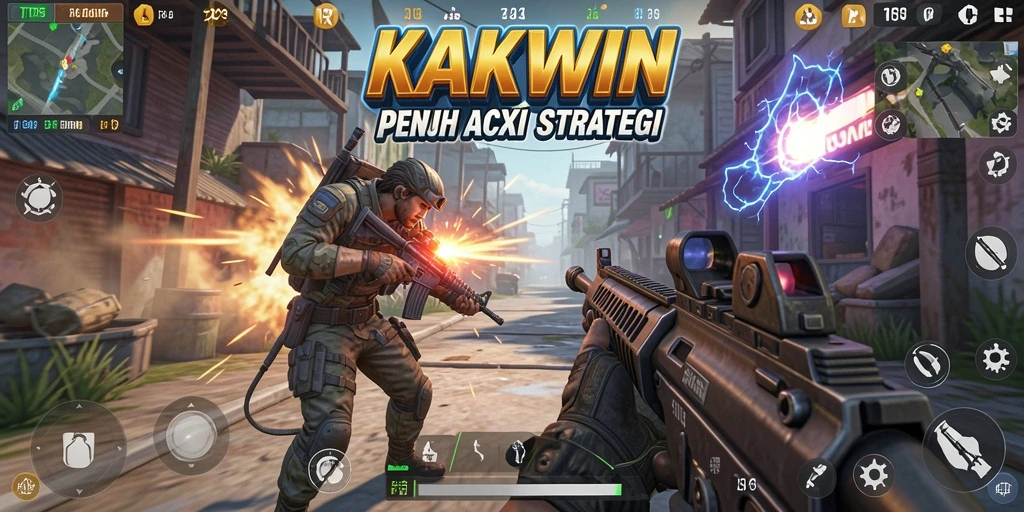 Tangkapan layar KAKWIN menunjukkan aksi pertempuran seru dalam game TPS.