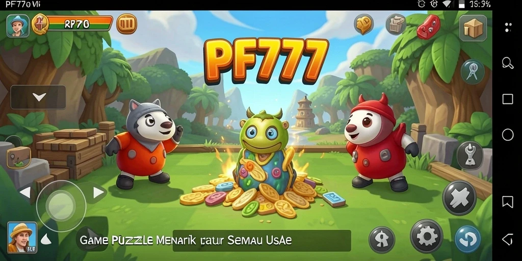 Screenshot gameplay PF777 menampilkan tantangan puzzle yang seru.