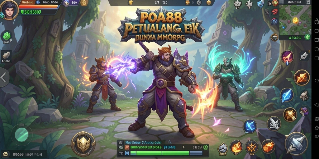 Tangkapan layar utama POA88 menampilkan aksi pertempuran MMORPG yang seru.