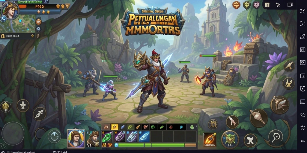 Tangkapan layar gameplay mendebarkan dari <strong>PP444</strong> yang menunjukkan pertarungan intens di dunia MMORPG.