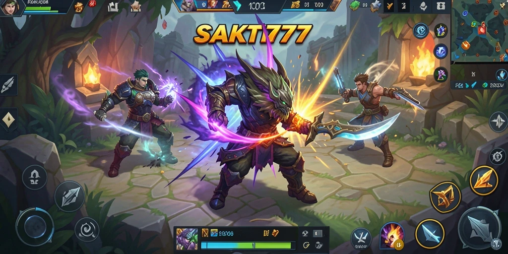 Tampilan gameplay SAKTI77 yang penuh aksi dan strategis.