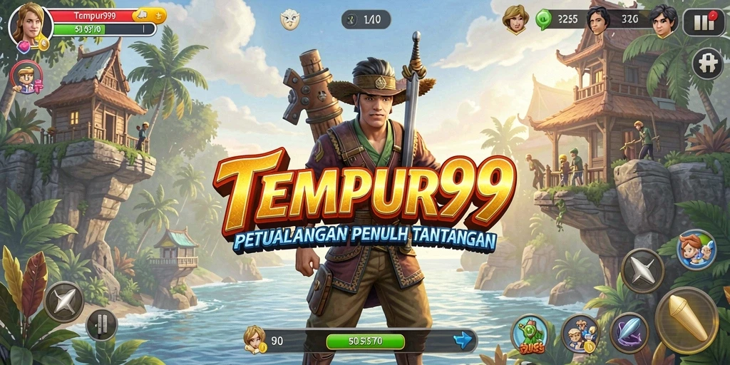 Screenshot TEMPUR99 yang menunjukkan gameplay Arcade yang seru dan menantang.