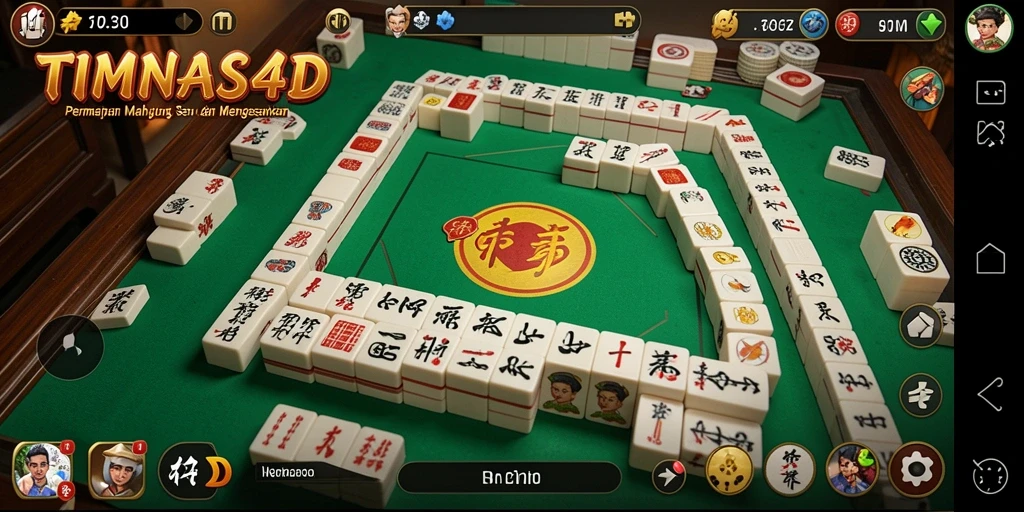 Tampilan gameplay TIMNAS4D menampilkan keseruan permainan Mahjong.