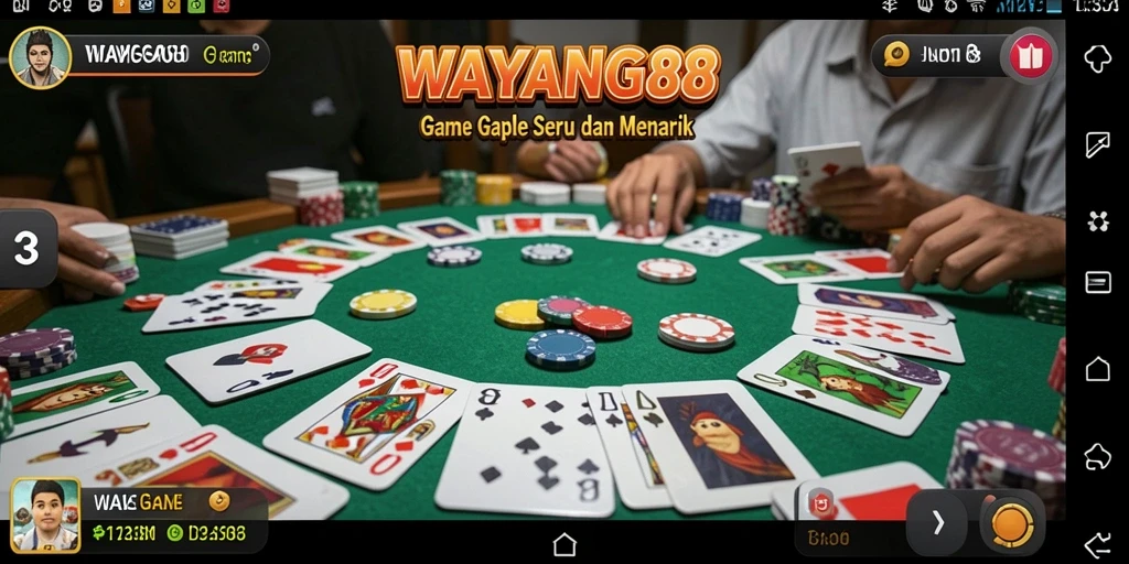 Screenshot gameplay WAYANG88 yang menampilkan keseruan bermain Gaple.